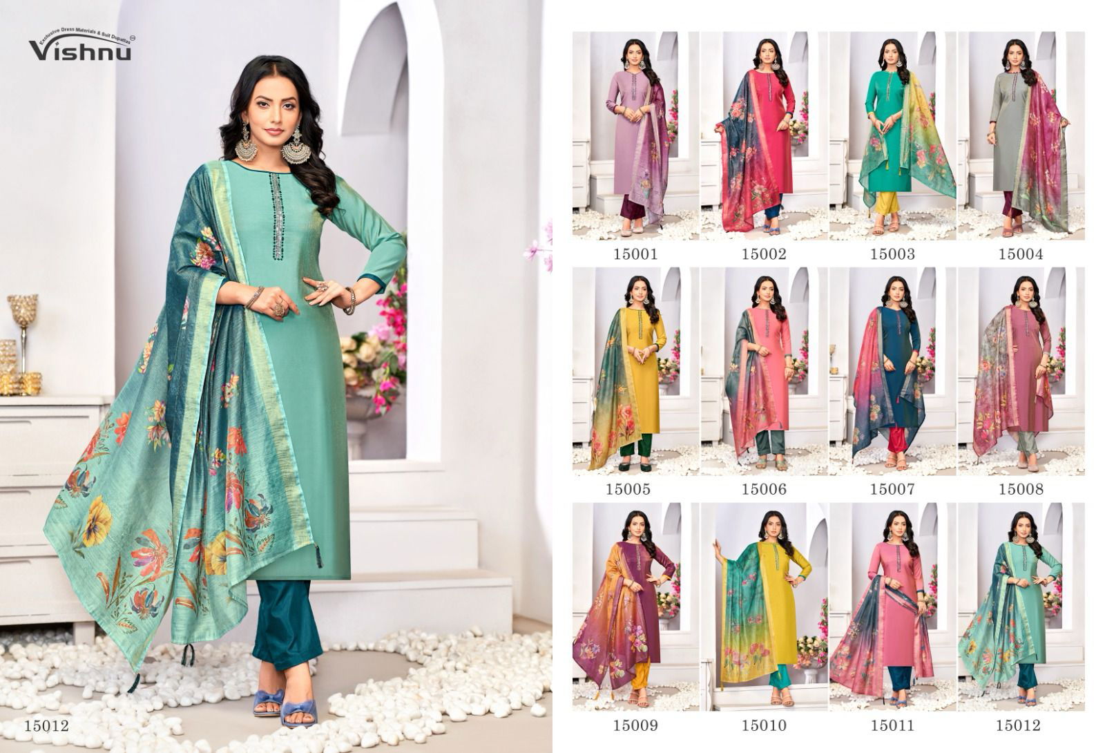 Alizza By Vishnu Roman Shimmer Designer Dress Material Exporters In India